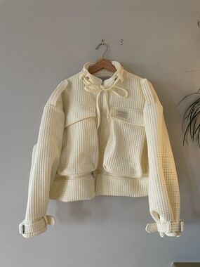 MY MUM MADE IT Cream Quilted Adjustable Utility Jacket OS
